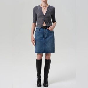41 Hawthorne‎ Dark Indigo Denim Jean Pencil Skirt EUC
